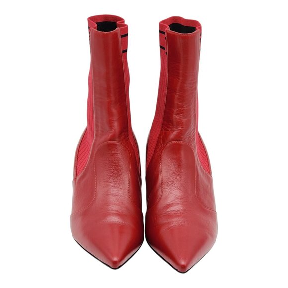 Fendi Rockoko Sock Ankle Booties - Red - Picture 3 of 8
